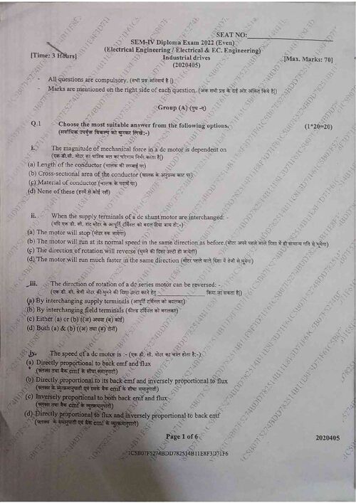 Preview of Electric drive 2022 (even) - Electrical Engineering