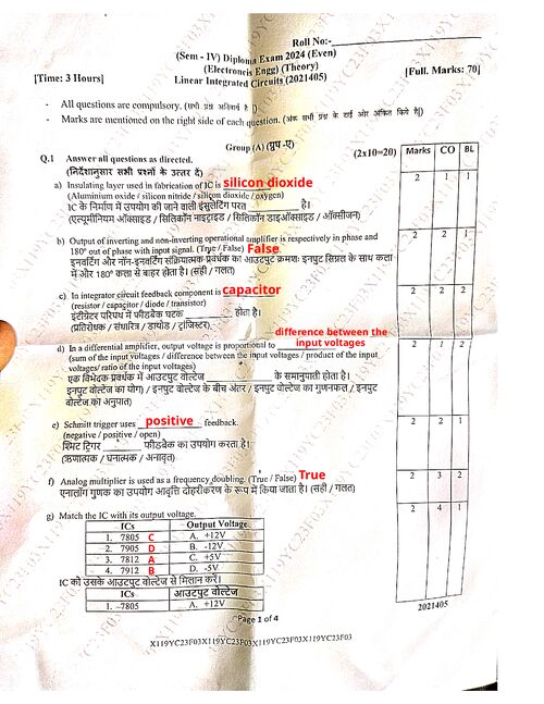 Preview of LIC 2024 (even) - Electronics Engineering