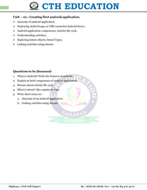 Preview of Mobile Computing unit-02 - Computer Science & Engineering