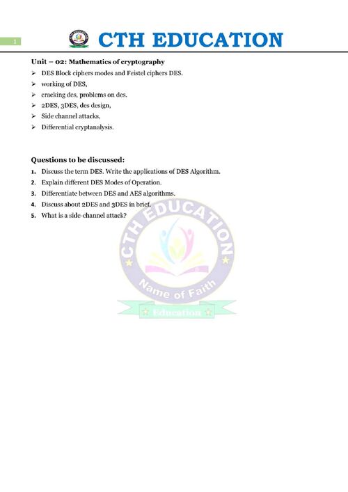 Preview of Computer Network Security Unit 2 - Computer Science & Engineering