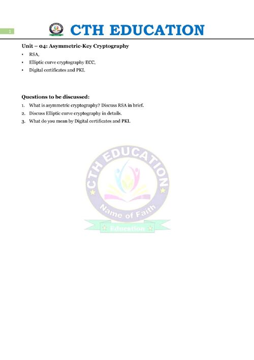 Preview of Computer Network Security Unit 4 - Computer Science & Engineering