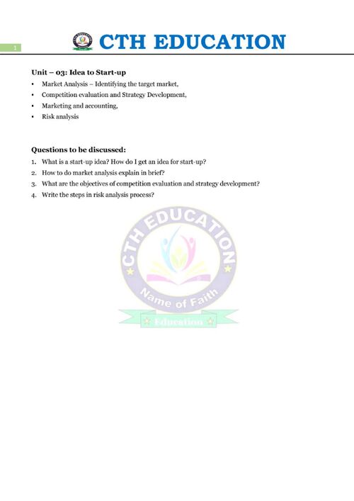 Preview of Emtreprenuership & Start-ups Unit-3 - Common