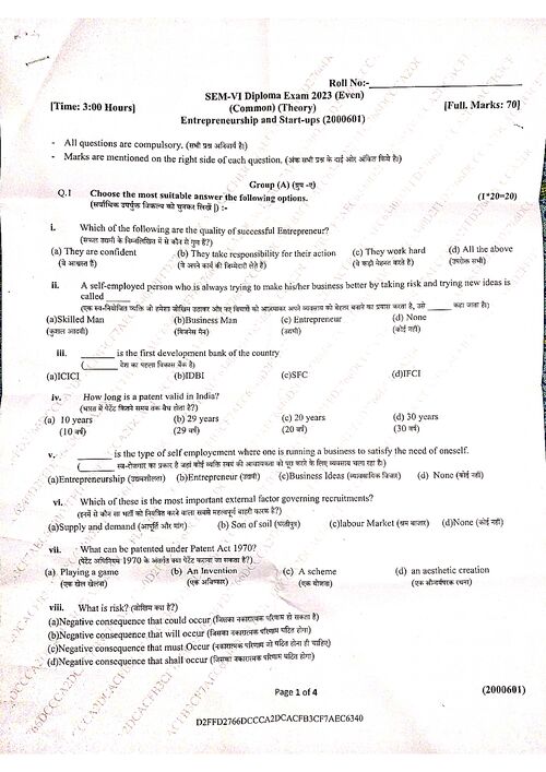 Preview of Entrepreneurship 2023 Even - Common