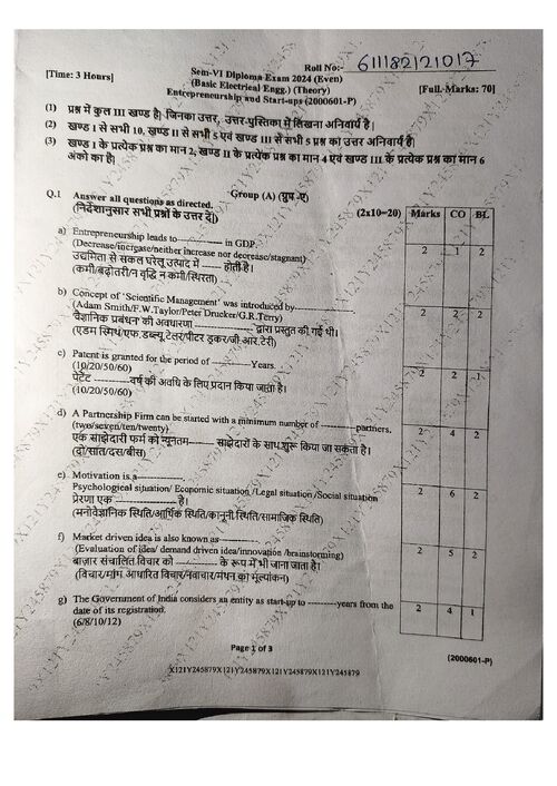 Preview of Entrepreneurship And Start -ups 2024 Even - Common