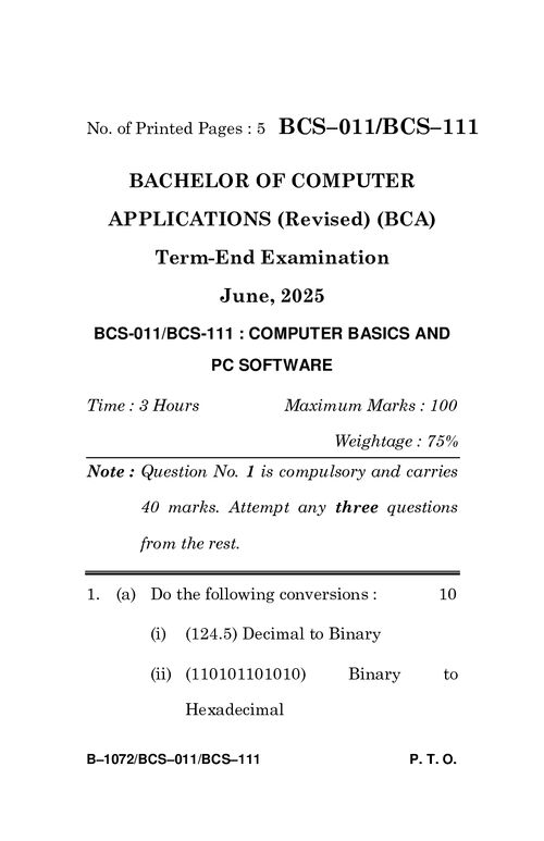 Cover of BCS-111 June 2025