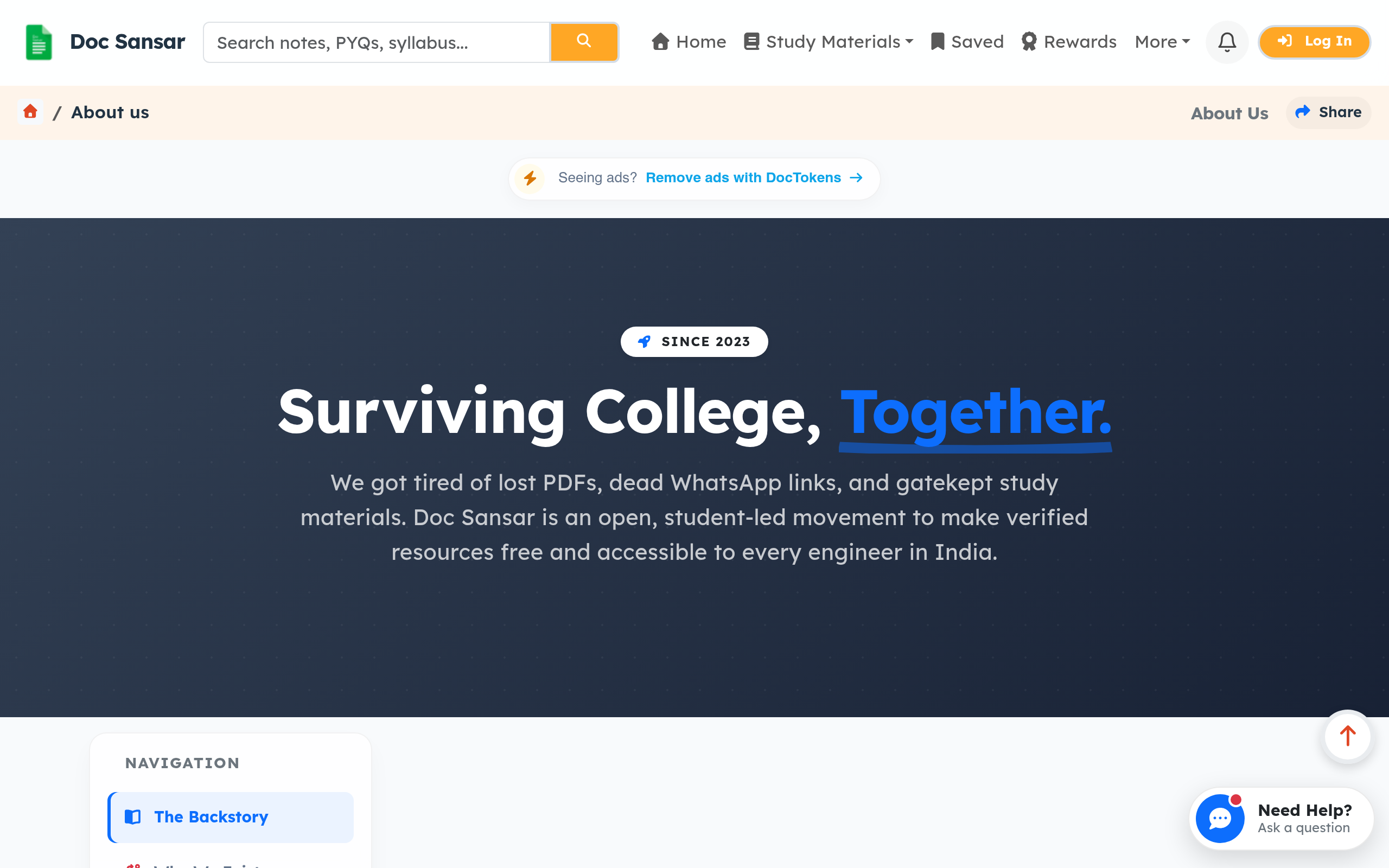 About Us | Doc Sansar - Hub of Free PYQ, Notes & Study Materials