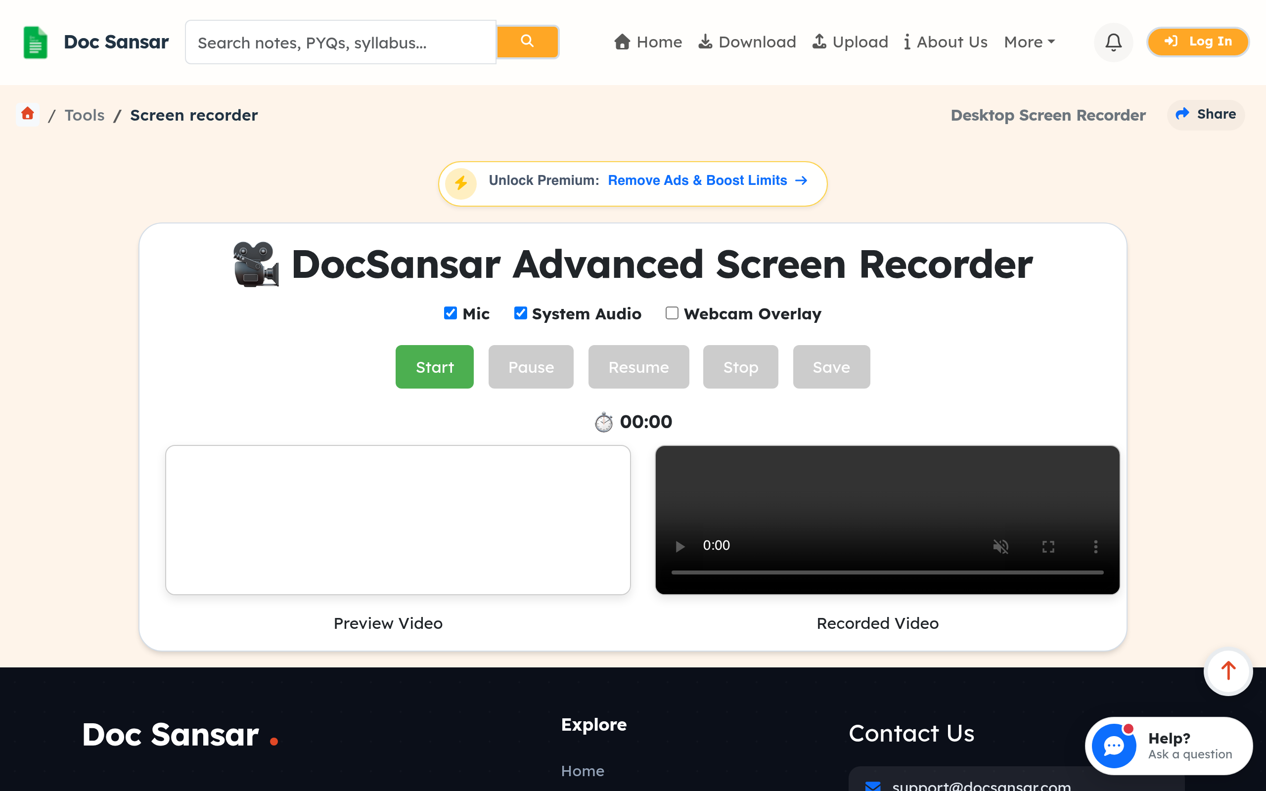 Desktop Screen Recorder | Doc Sansar - Hub of Free PYQ, Notes & Study ...